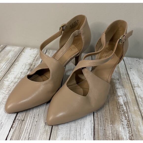 Naturalizer Women's Leather Okira Criss Cross Pumps Taupe Size 7M - Picture 8 of 8